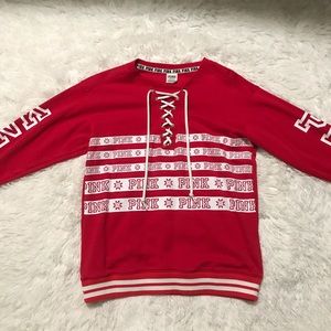Victoria Secret PINK Sweater Red & White - Medium